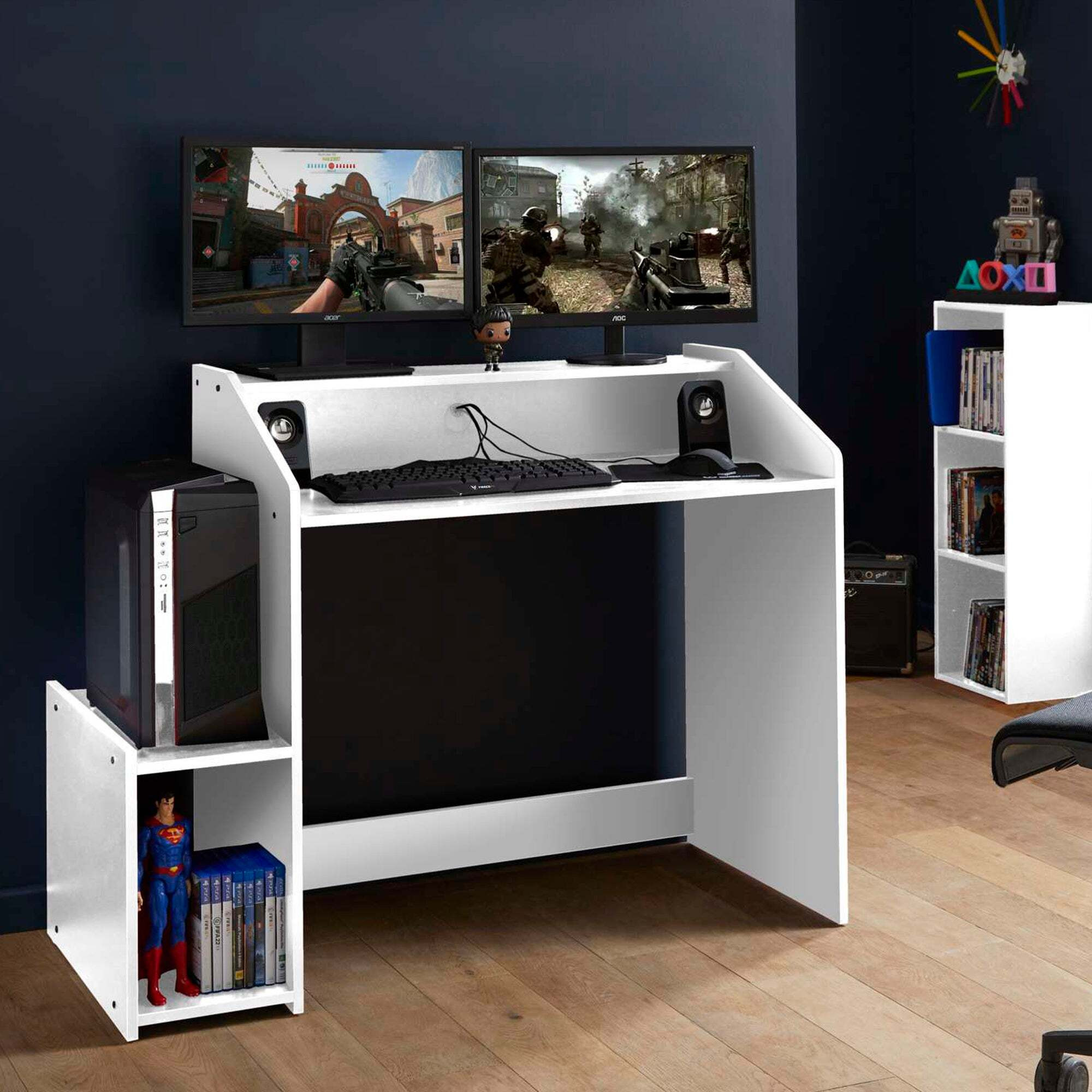 Jaguar Gaming Desk White by Dunelm