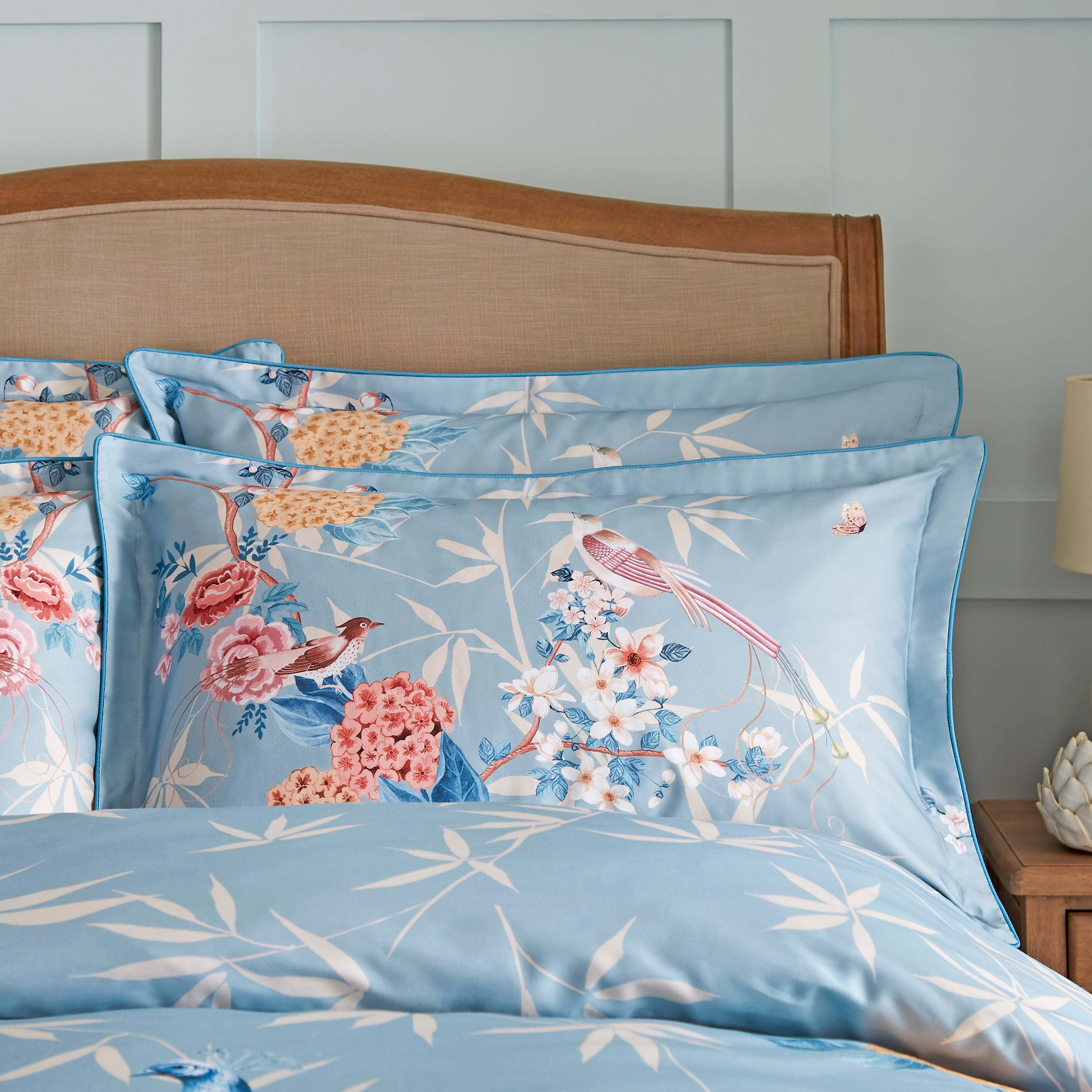 Dorma Love Bird Oxford Pillowcase Teal (Blue) by Dunelm