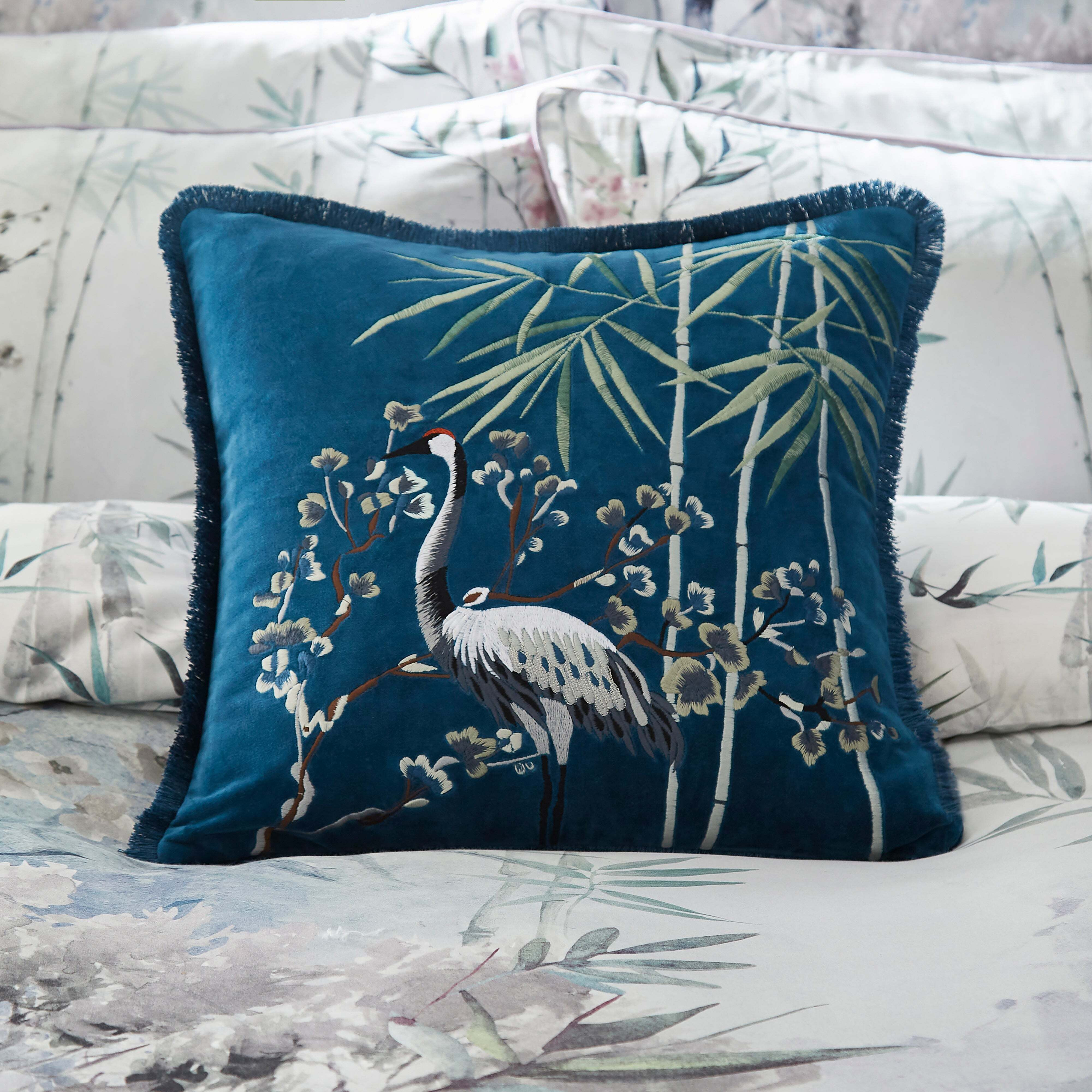 Dorma Lagoon Square Cushion Blue by Dunelm