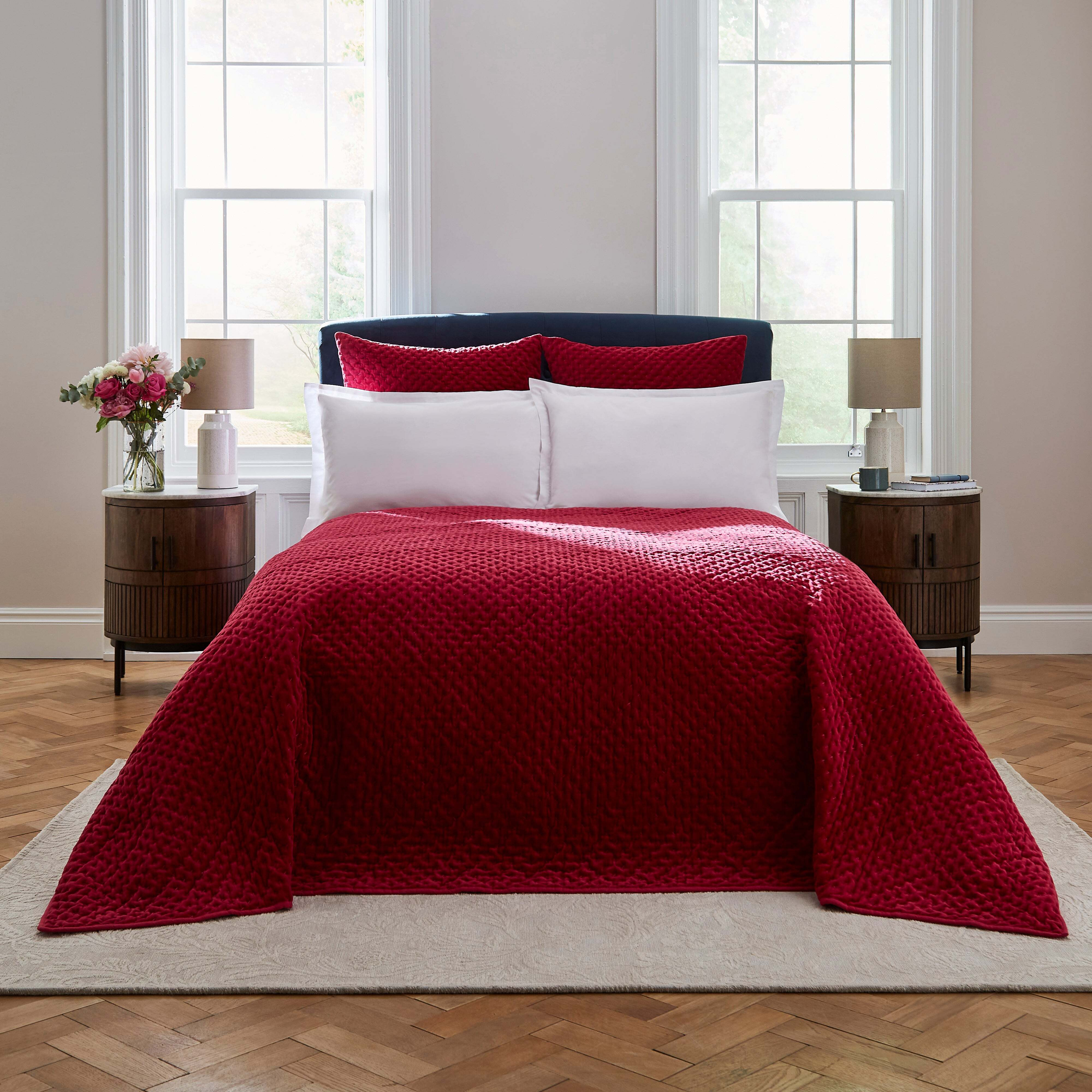 Dorma Genevieve Bedspread Magenta by Dunelm