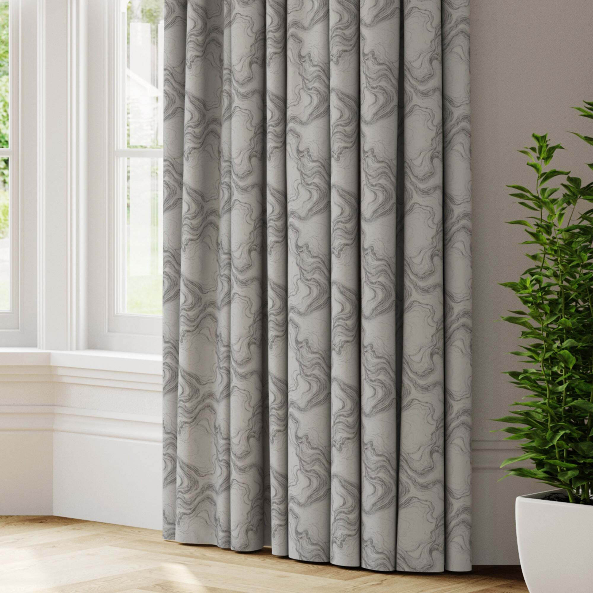 Marble Made to Measure Curtains Silver by Dunelm | ufurnish.com