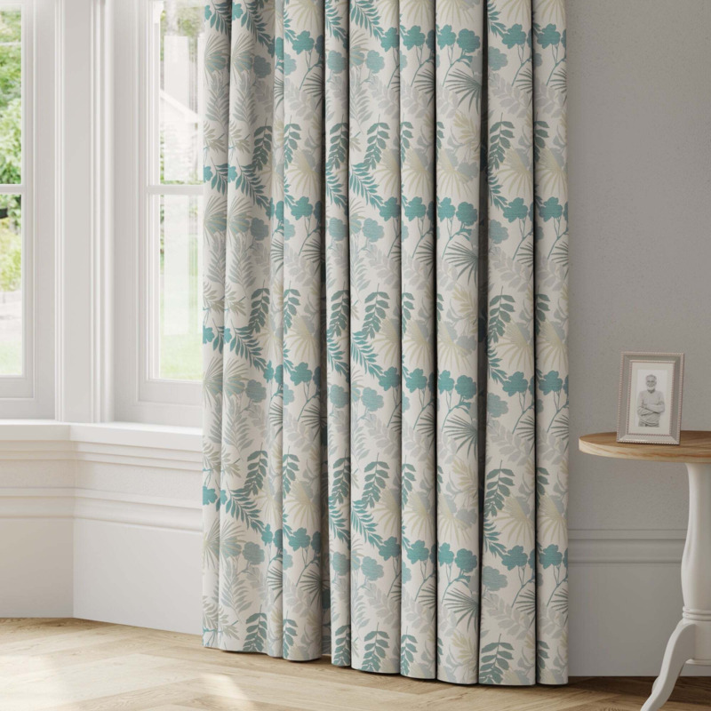 Tropical Made to Measure Curtains Tropical Seafoam by Dunelm