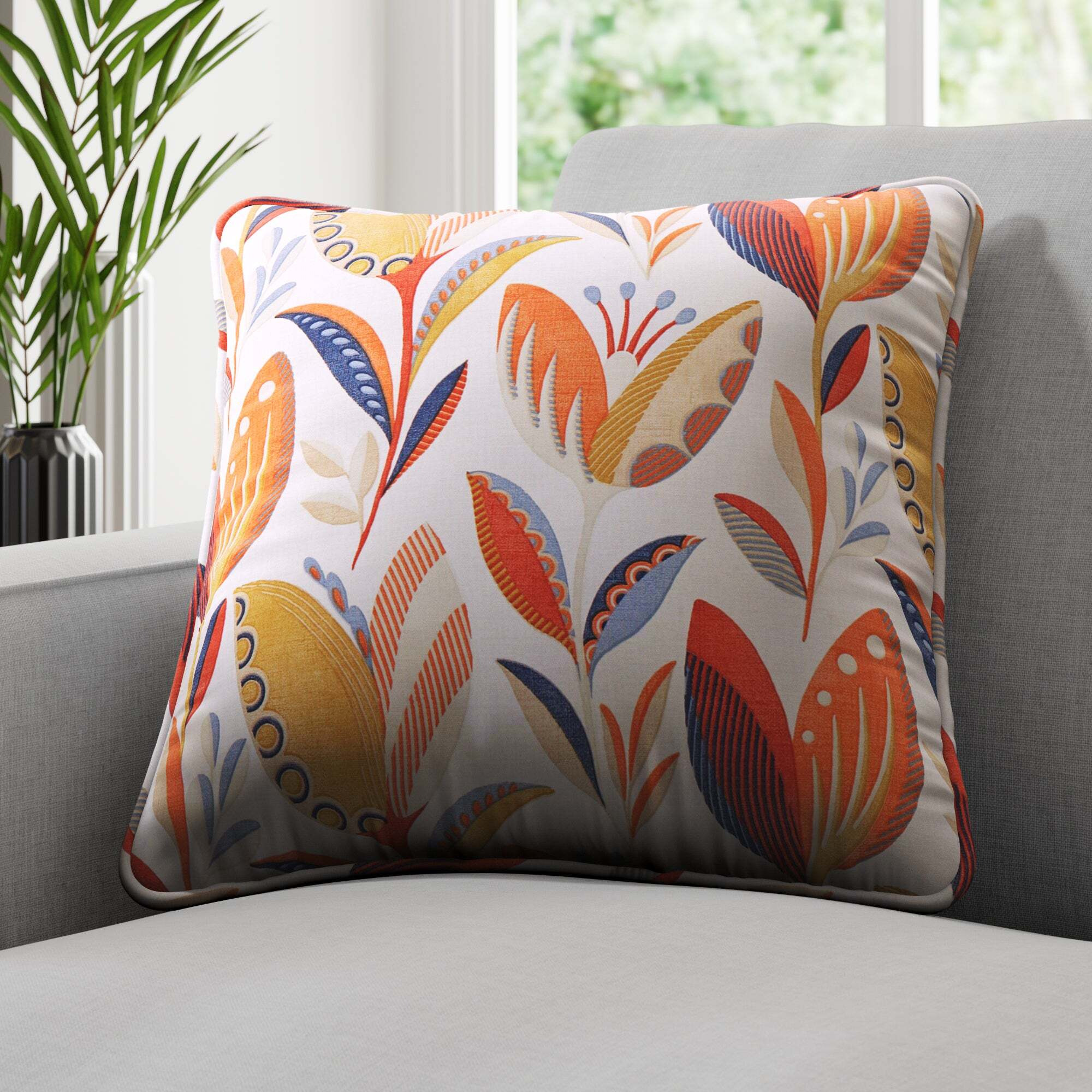 Leon Made to Order Cushion Cover Leon Burnt Orange by Dunelm