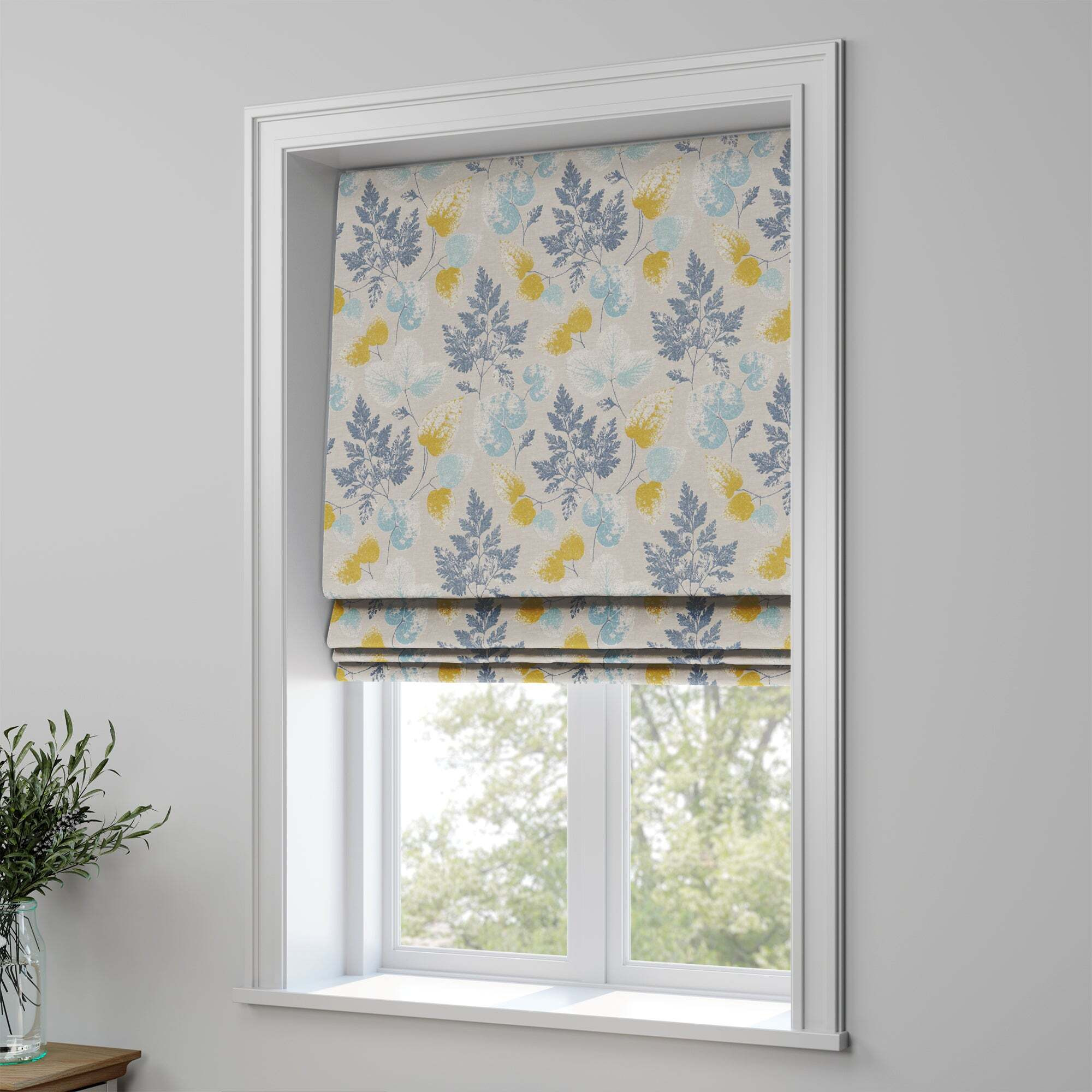 Olea Made to Measure Roman Blind Olea Indigo by Dunelm
