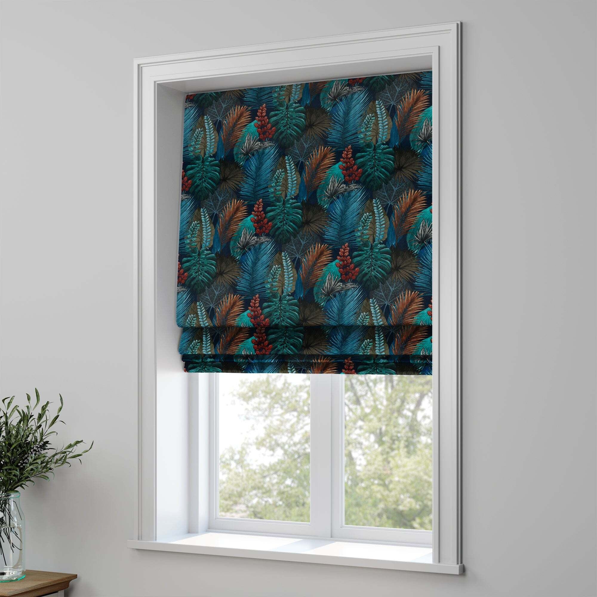 Rainforest Made To Measure Roman Blind Rainforest Teal By Dunelm rainforest-made-to-measure-roman-blind-rainforest-teal-by-dunelm
