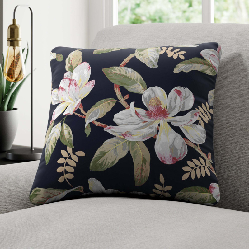 Maximalist Magnolia Made to Order Cushion Cover Magnolia Black by ...