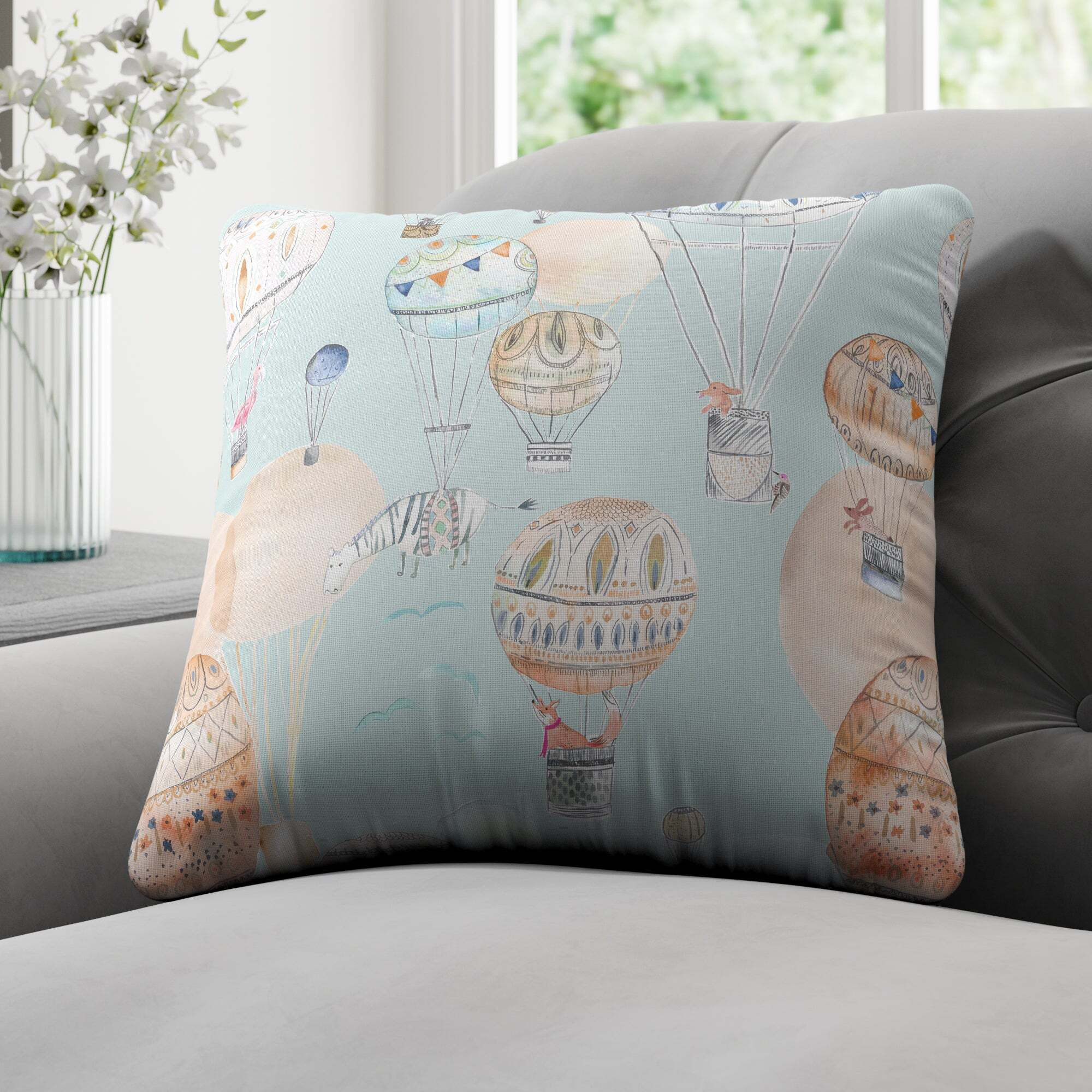 Little Adventurers Hot Air Balloon Made to Order Cushion Cover Hot Air