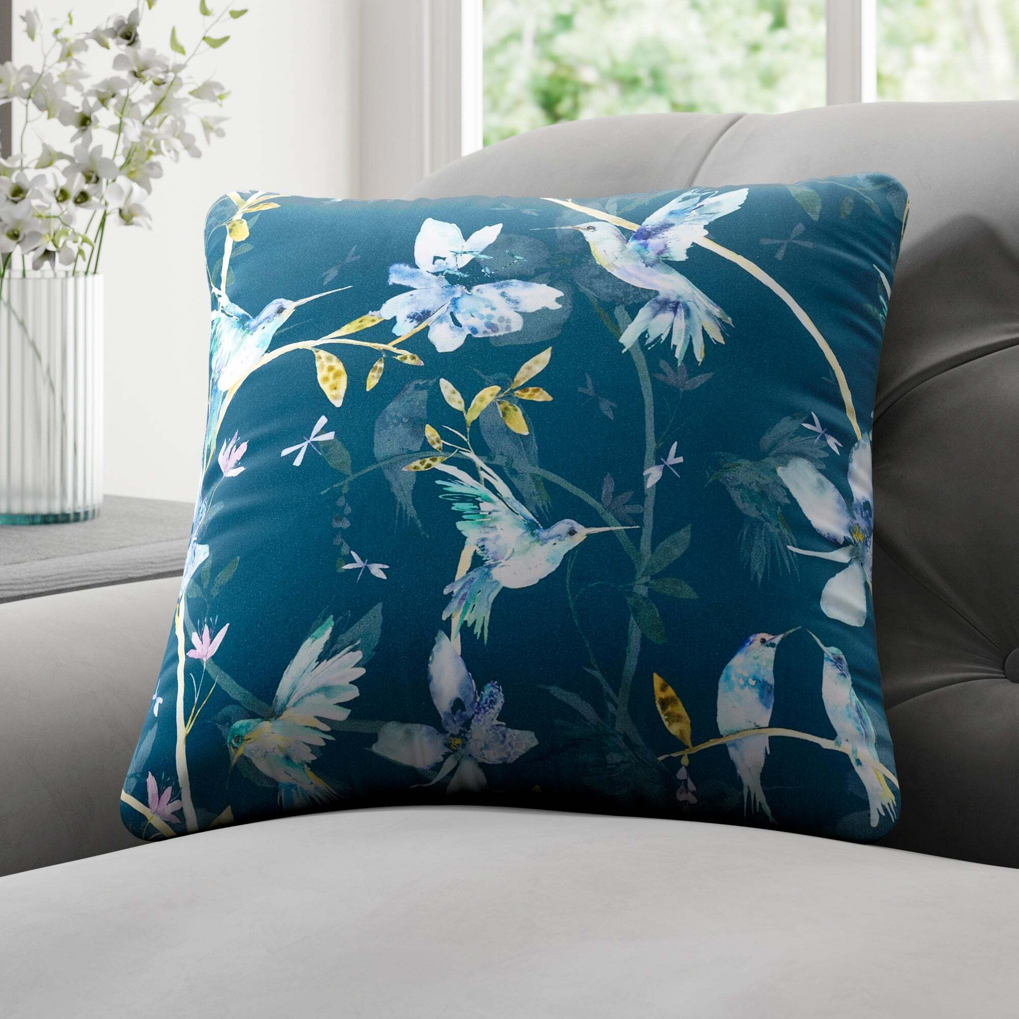 Palmira Made to Order Cushion Cover Palmira Teal by Dunelm