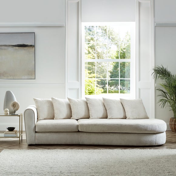 Blake Curved Arm Scatter Back Soft Texture Chenille Light Natural ...
