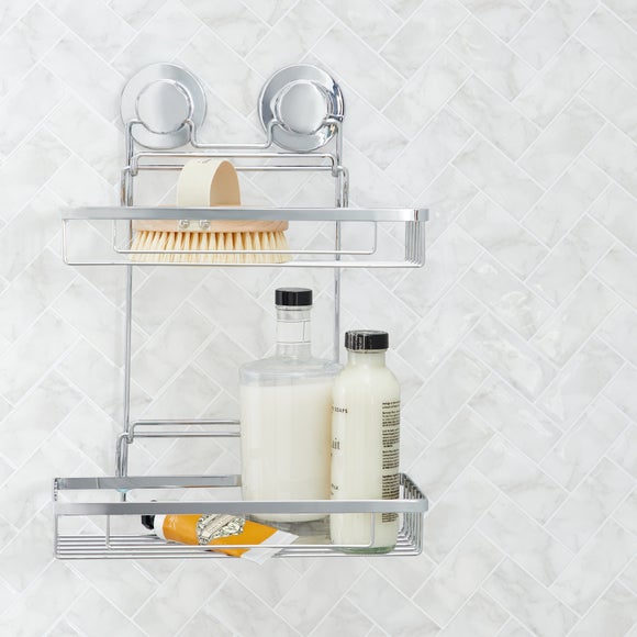 Twist n Lock Rectangle Two Tier Shower Caddy by Dunelm | ufurnish.com