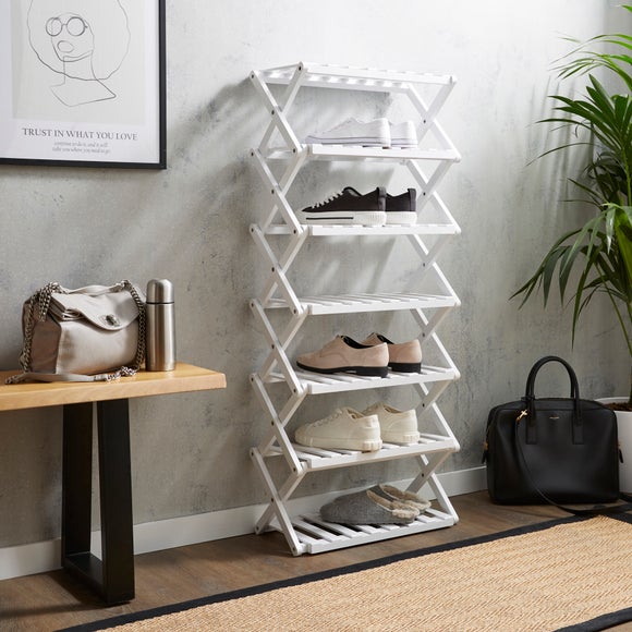 Durnish Rack 7 Tier Bamboo Shoe Rack by Dunelm | uFurnish.com