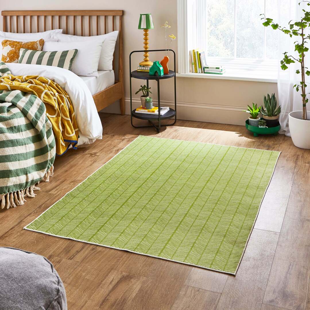 Lilia Washable Rug Lime (Green) by Dunelm | uFurnish.com