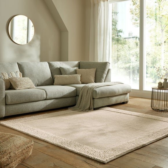 Pebble Wool Border Square Rug by Dunelm | ufurnish.com