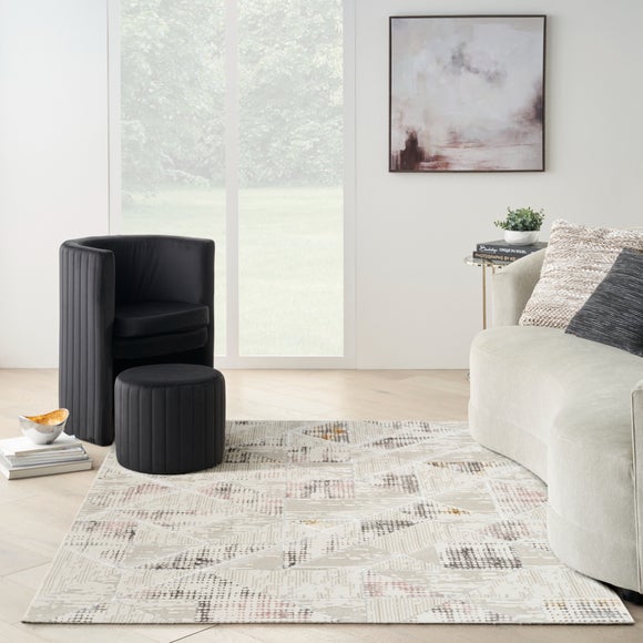 Glitz Geometric Velvet Rug by Dunelm | ufurnish.com