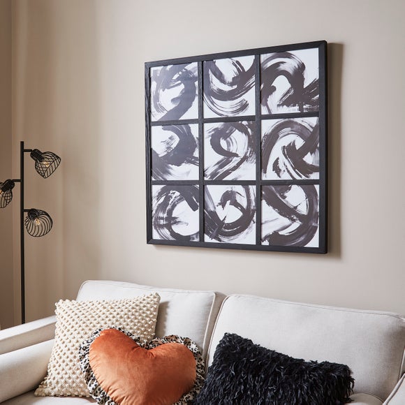 Tiled Monochrome Abstract Framed Wall Art by Dunelm | ufurnish.com