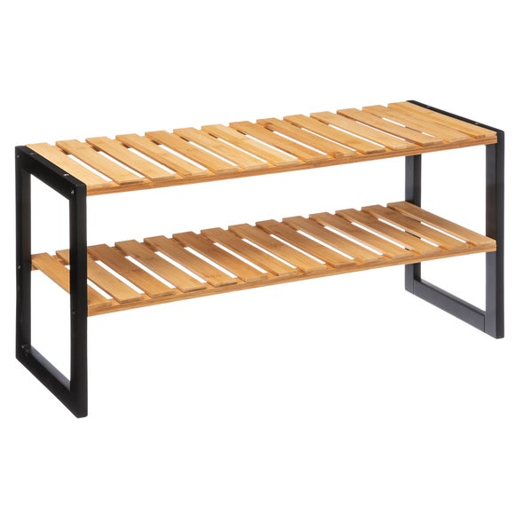 Show Racks Dunelm Stacking Bamboo 6 Pair Shoe Storage Rack by Dunelm | ufurnish.com