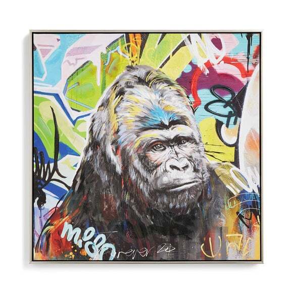 ウルフダウン　WDC70mh　GORILLA Graffiti Gorilla Framed Canvas by Dunelm | uFurnish.com