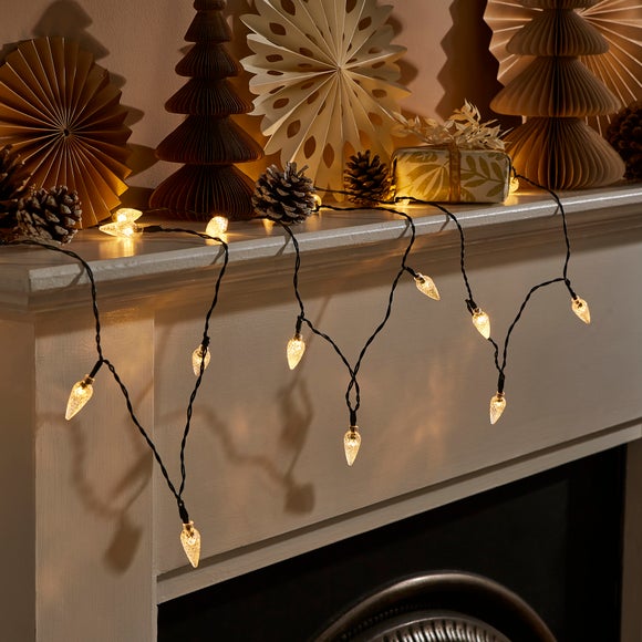 Diamond String Light 20 LED Diamond Battery Operated String Lights by Dunelm | uFurnish.com