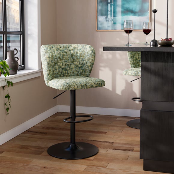 Mandy Height Adjustable Bar Stool, Multi Chenille by Dunelm Mandy Height Adjustable Bar Stool, Multi Chenille by Dunelm