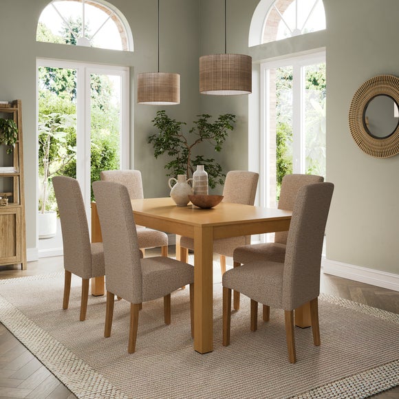 Harlington 8-10 Seater Extendable Dining Table, Oak by Dunelm | ufurnish.com