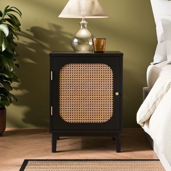 Franco 1 Door Bedside Table, Black by Dunelm | uFurnish.com
