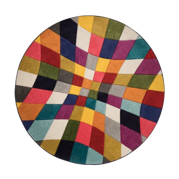 Rhumba Geometric Round Rug by Dunelm | ufurnish.com