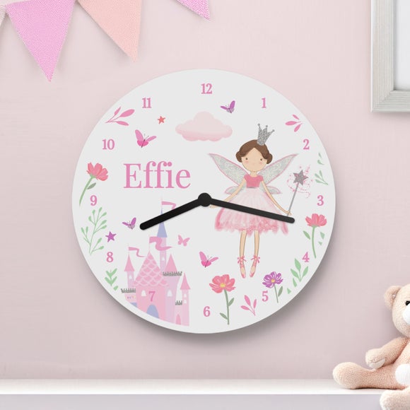 Time Clock Princess Personalised Fairy Princess Clock by Dunelm | uFurnish.com
