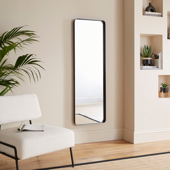 New York Rectangle Curved Corner Full Length Wall Mirror by Dunelm ...