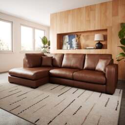 Carson Vintage Leather Large Corner Chaise Sofa by Dunelm