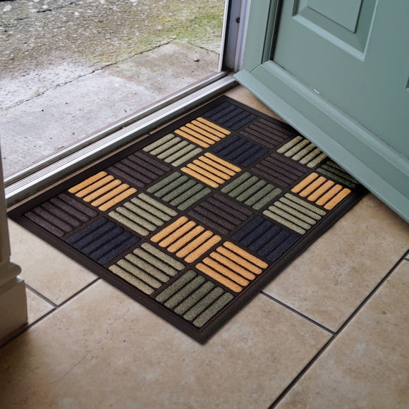 Scrape N Sorb Squares Outdoor Doormat by Dunelm | uFurnish.com