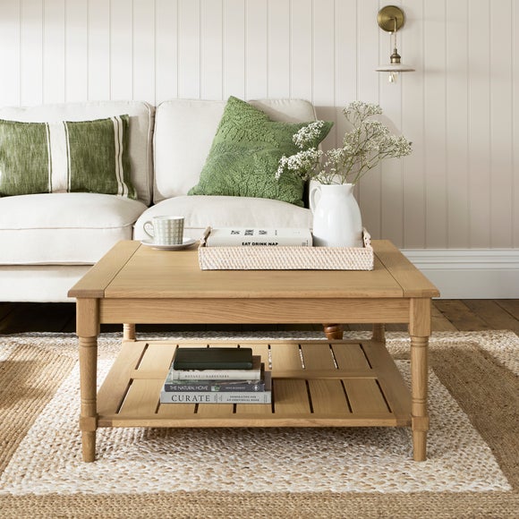 Churchgate Walcote Square Coffee Table, Oak by Dunelm | ufurnish.com