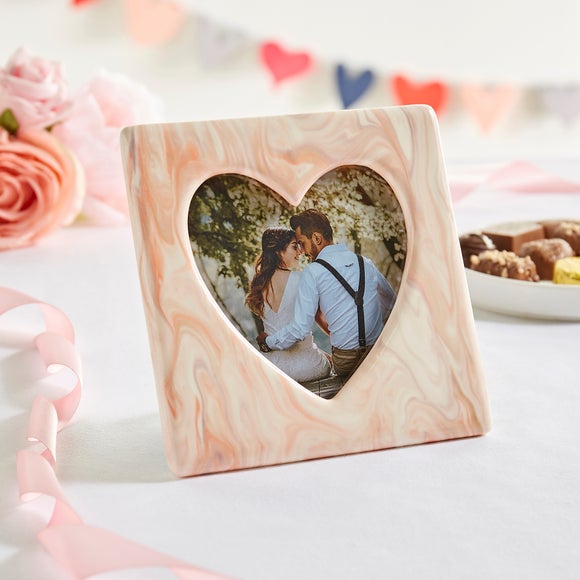 Marble Effect Heart Photo Frame by Dunelm | uFurnish.com