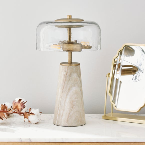 Kaeli Modern Marble Glass Table Lamp by Dunelm | ufurnish.com