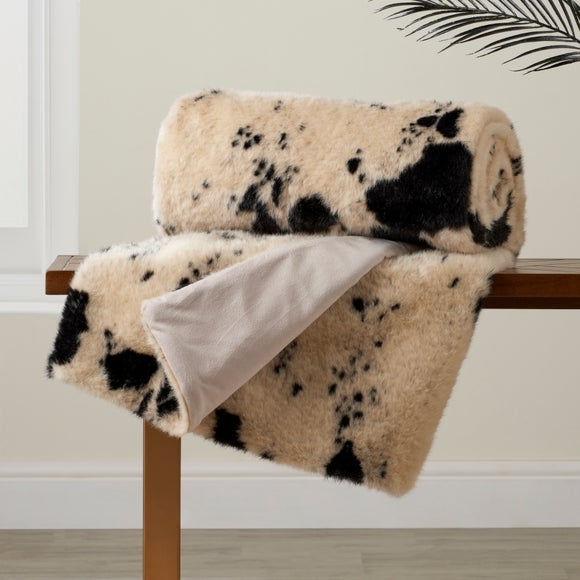 Faux Cow Hide Throw Blanket by Dunelm | uFurnish.com