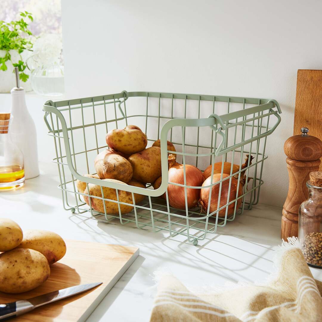 Wire Fruit Basket Sage by Dunelm | uFurnish.com