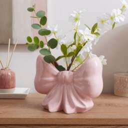 Soft Pink Bow Shaped Vase by Dunelm | uFurnish.com