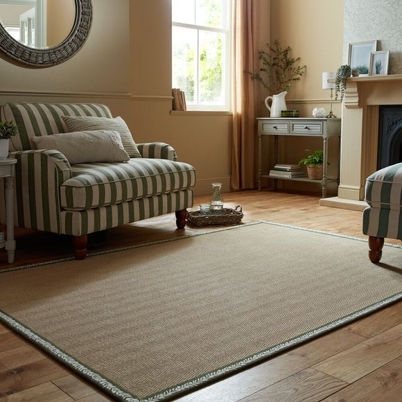 Embroidered Herringbone Border Rug by Dunelm | ufurnish.com