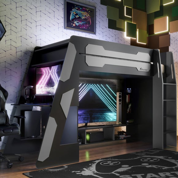 X Rocker Garrison High Sleeper Gaming Bed with Desk by Dunelm ...