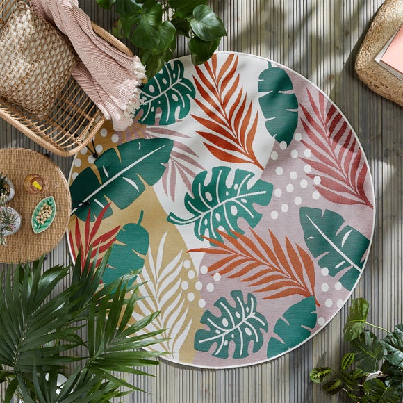 Hawaii Tropical Indoor Outdoor Circle Rug by Dunelm | ufurnish.com