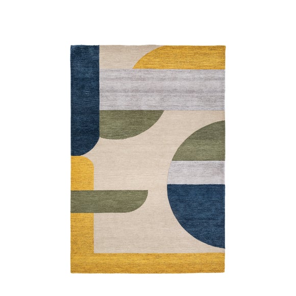 Cedar and Sage Asti Geo Wool Rug by Dunelm | ufurnish.com