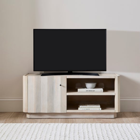 "Willa Small TV Unit for TVs up to 50"", Mango Wood" by Dunelm ...