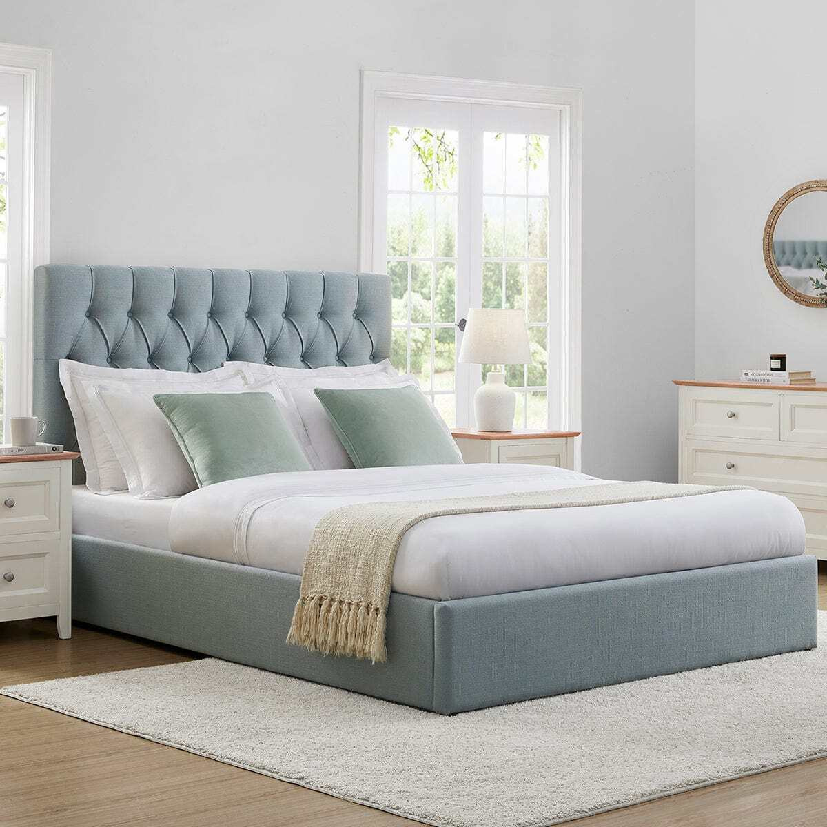DUSK Middleton Ottoman Storage Bed - Duck Egg - Double by Dusk ...