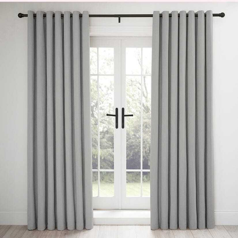 DUSK Heavyweight Lined Eyelet Curtains Linen Look W 168cm x L