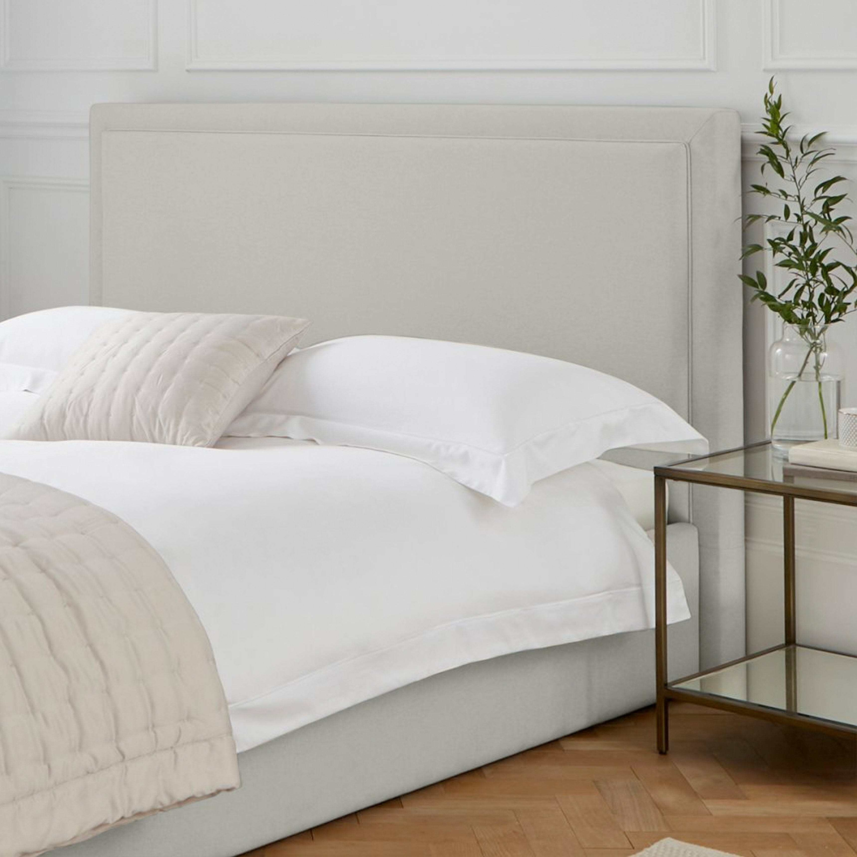 DUSK Windsor Ottoman Storage Bed Double Natural Linen Look by