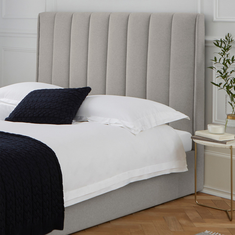 DUSK Hepburn Ottoman Storage Bed Grey King Size Linen Look King