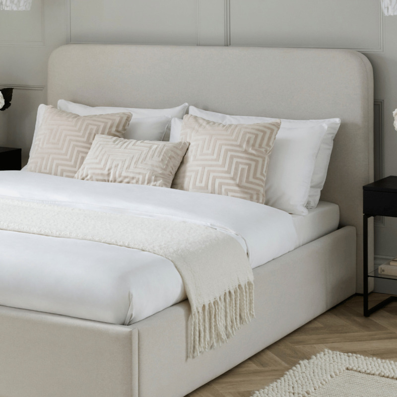 DUSK Ascot Ottoman Storage Bed King Natural by Dusk