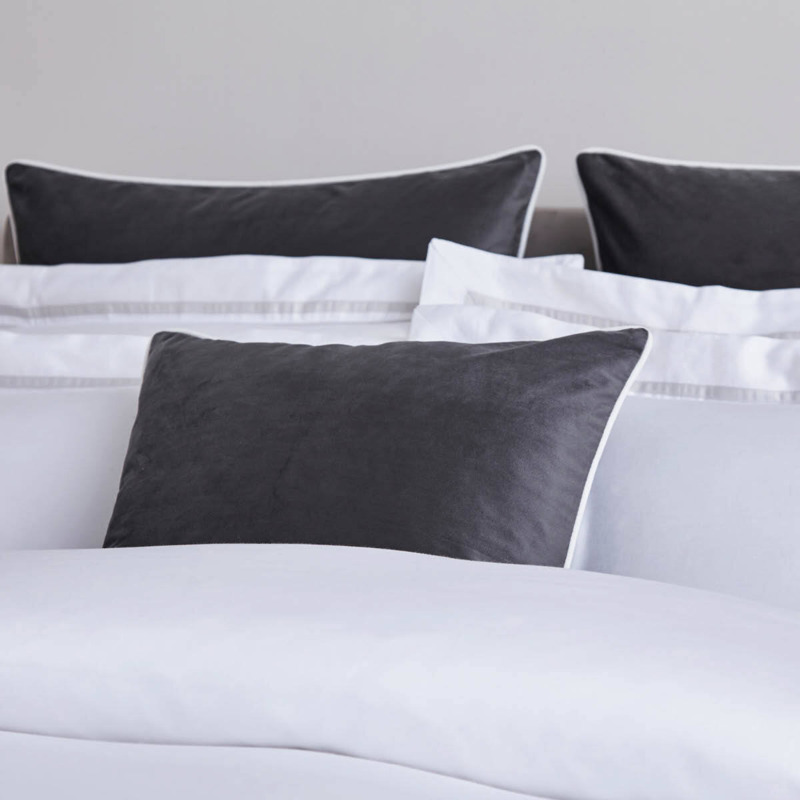 DUSK Luxury Velvet Cushion Cover Charcoal 50cm x 50cm 50cm x 50cm