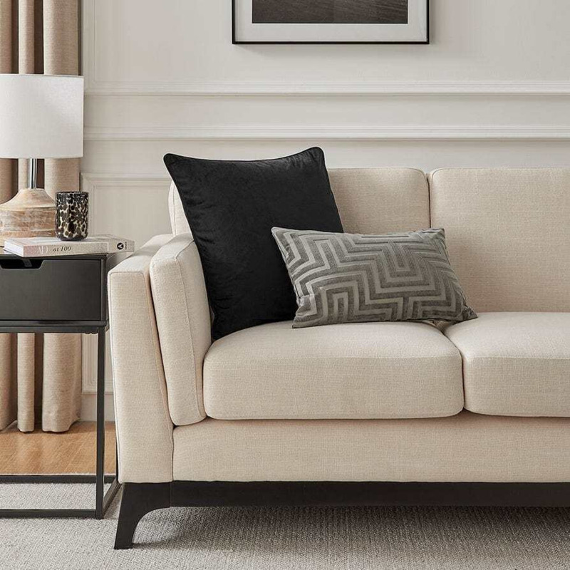 DUSK Velvet Sofa Cushion Cover Black 50cm x 50cm by Dusk