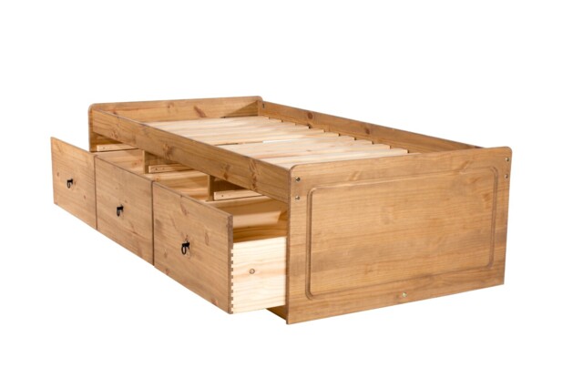 Solid Wood Single Storage Cabin Bed Frame With 3 Drawers – Pine Wood by ...