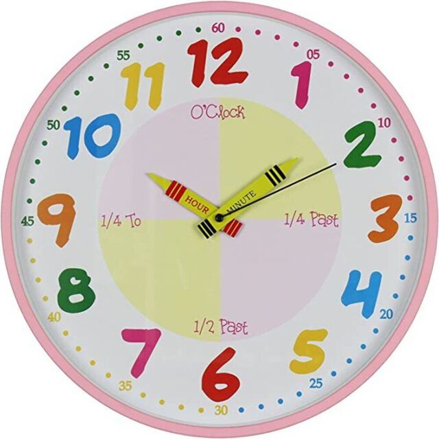 Teach Learn How To Tell Time Teacher Children Read Wall Analog Clock by ...